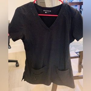Med Couture “Active” Scrub Top. Black. Size small.